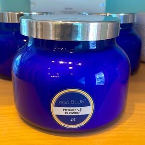 Capri Blue Pineapple Flower Candle